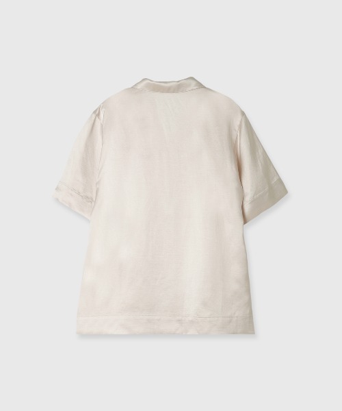 CREDONA（クレドナ）の「ACETATE LINEN SATIN SHIRTS/アセテートリーンサテンシャツ（シャツ/ブラウス・レディース・ブラック/ホワイト・FREE）」の14枚目の写真
