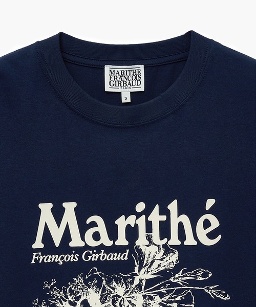 ★Marithe + Francois Girbaud★ W FLOWER SHORT SLEEVE TEE mel TOP - MARITHE FRANCOIS GIRBAUD