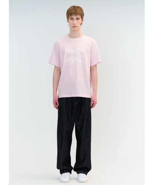 ★Marithe + Francois Girbaud★ FLOWER TEE light pink MFG44UT ☆Marithe + Francois Girbaud☆ FLOWER TEE light pink MFG44UT