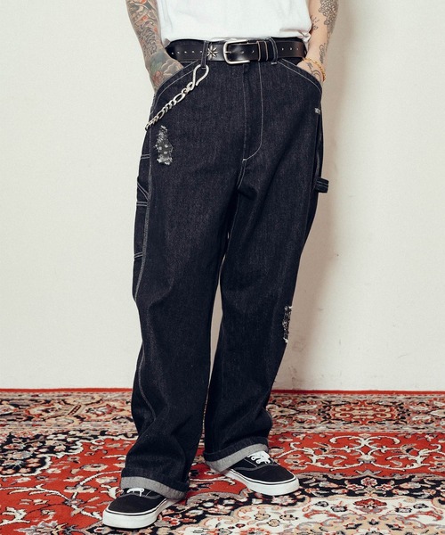 Subciety（サブサエティ）の「Patched painter pants（デニムパンツ・メンズ・インディゴブルー/ブラック・SMALL/MEDIUM/LARGE/X-LARGE）」の11枚目の写真