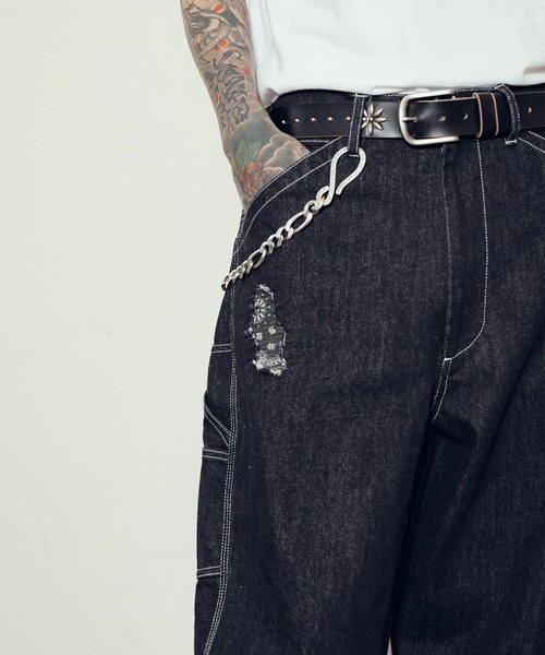 Subciety（サブサエティ）の「Patched painter pants（デニムパンツ・メンズ・インディゴブルー/ブラック・SMALL/MEDIUM/LARGE/X-LARGE）」の10枚目の写真