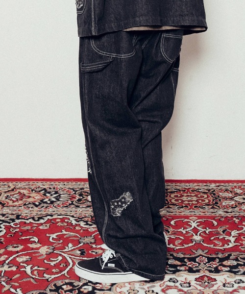 Subciety（サブサエティ）の「Patched painter pants（デニムパンツ・メンズ・インディゴブルー/ブラック・SMALL/MEDIUM/LARGE/X-LARGE）」の8枚目の写真