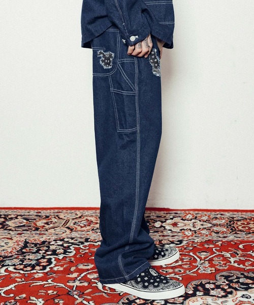 Subciety（サブサエティ）の「Patched painter pants（デニムパンツ・メンズ・インディゴブルー/ブラック・SMALL/MEDIUM/LARGE/X-LARGE）」の16枚目の写真