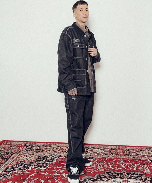 Subciety（サブサエティ）の「Patched painter pants（デニムパンツ・メンズ・インディゴブルー/ブラック・SMALL/MEDIUM/LARGE/X-LARGE）」の14枚目の写真