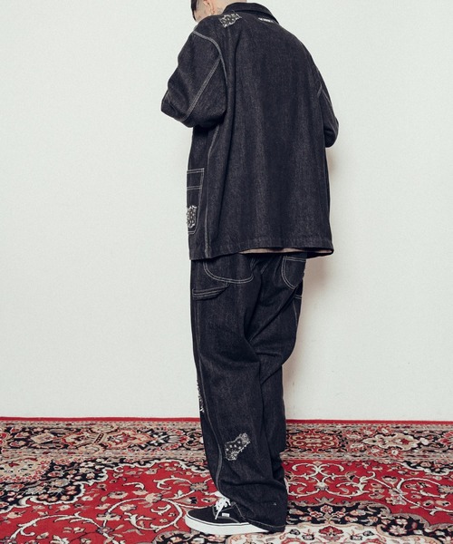 Subciety（サブサエティ）の「Patched painter pants（デニムパンツ・メンズ・インディゴブルー/ブラック・SMALL/MEDIUM/LARGE/X-LARGE）」の15枚目の写真