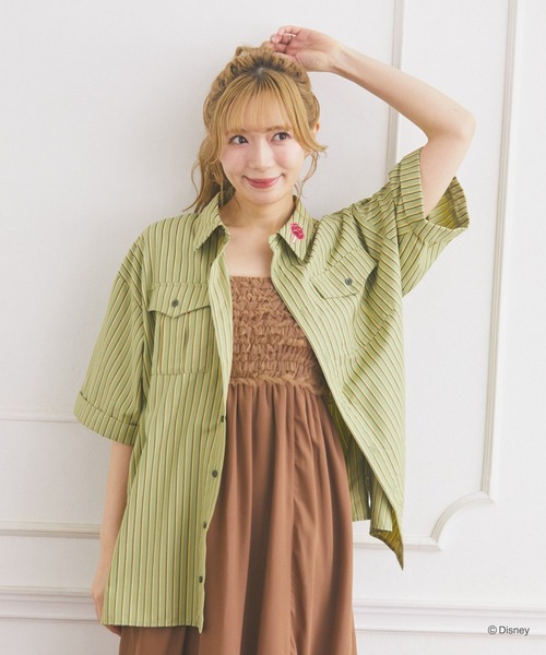 Disney(ディズニー)の「ズートピア/ニック/ストライプシャツ(シャツ/ブラウス・レディース・グリーン系その他・FREE)」の5枚目の写真