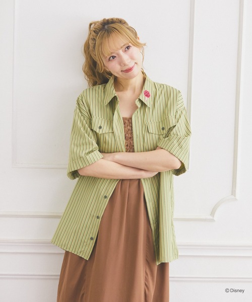 Disney(ディズニー)の「ズートピア/ニック/ストライプシャツ(シャツ/ブラウス・レディース・グリーン系その他・FREE)」の2枚目の写真