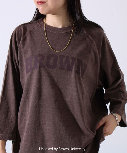 GOOD ROCK SPEED(グッドロックスピード)の「【GOOD ROCK SPEED】カレッジロゴ ラグランTシャツ 7分袖(Tシャツ/カットソー・メンズ・ブラウン/イエロー・M/L)」の3枚目の写真