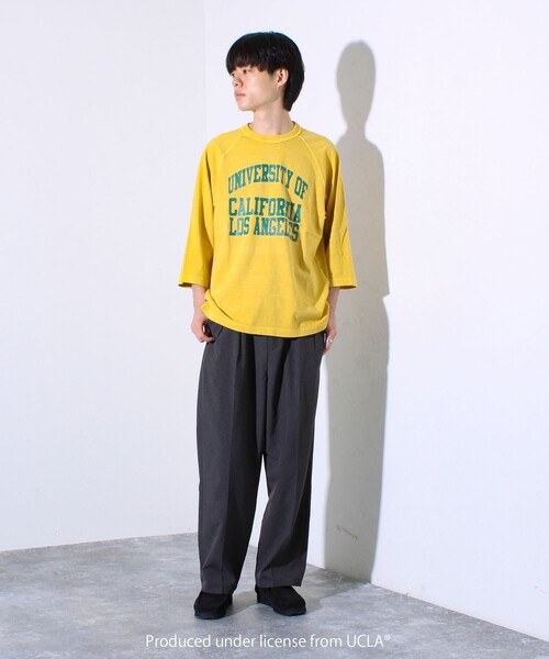 GOOD ROCK SPEED(グッドロックスピード)の「【GOOD ROCK SPEED】カレッジロゴ ラグランTシャツ 7分袖(Tシャツ/カットソー・メンズ・ブラウン/イエロー・M/L)」の6枚目の写真