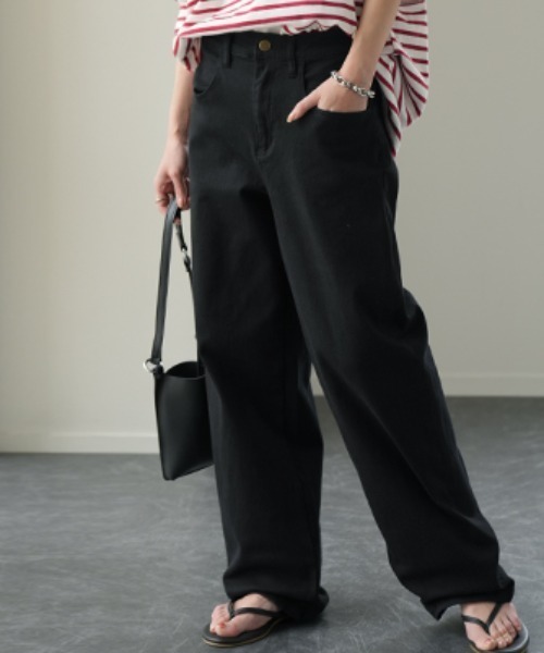 HUG.U（ハグユー）の「ストレッチコットンストレートパンツ（カーゴパンツ・レディース・ベージュ/ネイビー/ホワイト/ブラック/カーキ・S/M/L/LL）」の16枚目の写真