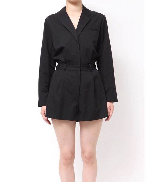 GYDA（ジェイダ）の「ジャケットデザインロンパース（つなぎ/オールインワン・レディース・アイボリー/ブラック・FREE）」の2枚目の写真