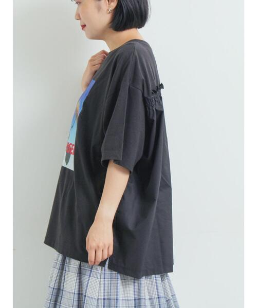 SM2（エスエムツー）の「[接触冷感]バックシャーリング転写プリントTシャツ（Tシャツ/カットソー・レディース・オフホワイト/クリーム/ブラック/ピンク・F）」の11枚目の写真