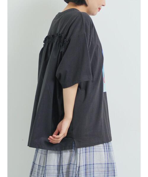 SM2（エスエムツー）の「[接触冷感]バックシャーリング転写プリントTシャツ（Tシャツ/カットソー・レディース・オフホワイト/クリーム/ブラック/ピンク・F）」の12枚目の写真