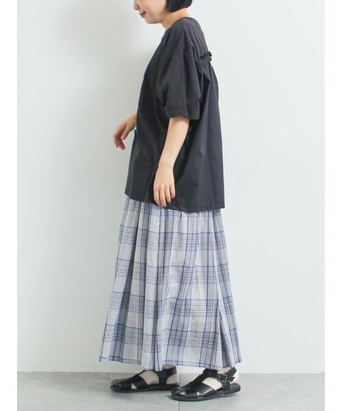 SM2（エスエムツー）の「[接触冷感]バックシャーリング転写プリントTシャツ（Tシャツ/カットソー・レディース・オフホワイト/クリーム/ブラック/ピンク・F）」の15枚目の写真