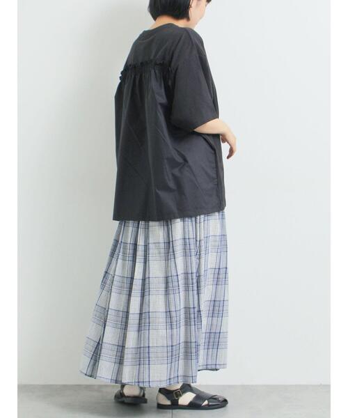 SM2（エスエムツー）の「[接触冷感]バックシャーリング転写プリントTシャツ（Tシャツ/カットソー・レディース・オフホワイト/クリーム/ブラック/ピンク・F）」の16枚目の写真
