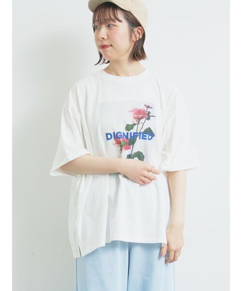 SM2（エスエムツー）の「[接触冷感]バックシャーリング転写プリントTシャツ（Tシャツ/カットソー・レディース・オフホワイト/クリーム/ブラック/ピンク・F）」の17枚目の写真