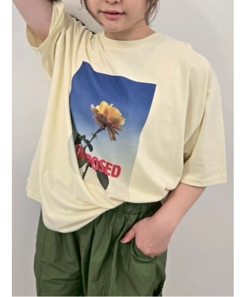 SM2（エスエムツー）の「[接触冷感]バックシャーリング転写プリントTシャツ（Tシャツ/カットソー・レディース・オフホワイト/クリーム/ブラック/ピンク・F）」の4枚目の写真