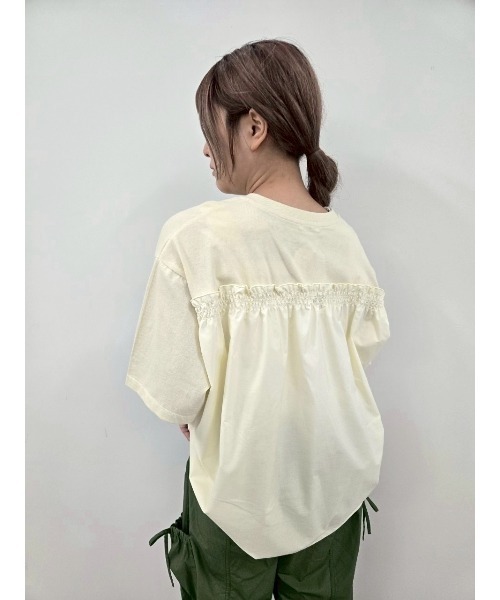 SM2（エスエムツー）の「[接触冷感]バックシャーリング転写プリントTシャツ（Tシャツ/カットソー・レディース・オフホワイト/クリーム/ブラック/ピンク・F）」の10枚目の写真