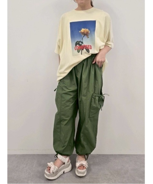 SM2（エスエムツー）の「[接触冷感]バックシャーリング転写プリントTシャツ（Tシャツ/カットソー・レディース・オフホワイト/クリーム/ブラック/ピンク・F）」の6枚目の写真