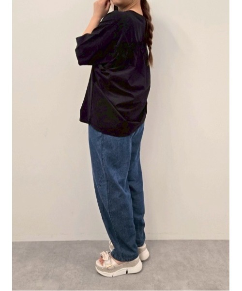 SM2（エスエムツー）の「[接触冷感]バックシャーリング転写プリントTシャツ（Tシャツ/カットソー・レディース・オフホワイト/クリーム/ブラック/ピンク・F）」の7枚目の写真