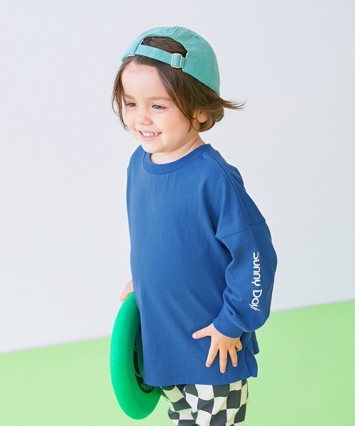 devirock（デビロック）の「【EN-JOY】どっちも前だから1人でお着替え カラフル 長袖Tシャツ ロンT（Tシャツ/カットソー・キッズ・グレー系1/ベージュ系1/ブラック系1/オレンジ系1/ピンク系2/ピンク系1/パープル系1/ベージュ系2/グリーン系1/ブルー系1/グリーン系2/ブルー系2・110cm/100cm/120cm/130cm/90cm/80ｃｍ）」の8枚目の写真