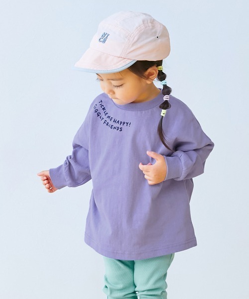 devirock（デビロック）の「【EN-JOY】どっちも前だから1人でお着替え カラフル 長袖Tシャツ ロンT（Tシャツ/カットソー・キッズ・グレー系1/ベージュ系1/ブラック系1/オレンジ系1/ピンク系2/ピンク系1/パープル系1/ベージュ系2/グリーン系1/ブルー系1/グリーン系2/ブルー系2・110cm/100cm/120cm/130cm/90cm/80ｃｍ）」の9枚目の写真