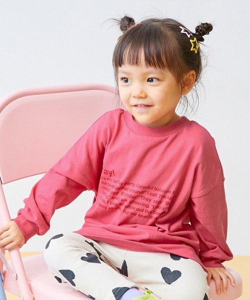 devirock（デビロック）の「【EN-JOY】どっちも前だから1人でお着替え カラフル 長袖Tシャツ ロンT（Tシャツ/カットソー・キッズ・グレー系1/ベージュ系1/ブラック系1/オレンジ系1/ピンク系2/ピンク系1/パープル系1/ベージュ系2/グリーン系1/ブルー系1/グリーン系2/ブルー系2・110cm/100cm/120cm/130cm/90cm/80ｃｍ）」の10枚目の写真