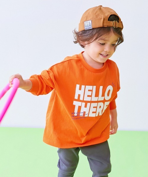 devirock（デビロック）の「【EN-JOY】どっちも前だから1人でお着替え カラフル 長袖Tシャツ ロンT（Tシャツ/カットソー・キッズ・グレー系1/ベージュ系1/ブラック系1/オレンジ系1/ピンク系2/ピンク系1/パープル系1/ベージュ系2/グリーン系1/ブルー系1/グリーン系2/ブルー系2・110cm/100cm/120cm/130cm/90cm/80ｃｍ）」の12枚目の写真