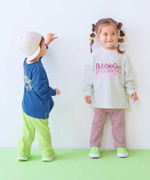 devirock（デビロック）の「【EN-JOY】どっちも前だから1人でお着替え カラフル 長袖Tシャツ ロンT（Tシャツ/カットソー・キッズ・グレー系1/ベージュ系1/ブラック系1/オレンジ系1/ピンク系2/ピンク系1/パープル系1/ベージュ系2/グリーン系1/ブルー系1/グリーン系2/ブルー系2・110cm/100cm/120cm/130cm/90cm/80ｃｍ）」の18枚目の写真