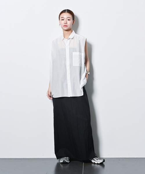 CITYSHOP（シティーショップ）の「OPPOSITE SHIRT VEST：シャツ（シャツ/ブラウス・レディース・ブラック/ホワイト・FREE）」の11枚目の写真