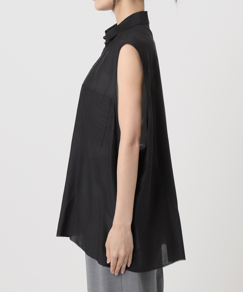 CITYSHOP（シティーショップ）の「OPPOSITE SHIRT VEST：シャツ（シャツ/ブラウス・レディース・ブラック/ホワイト・FREE）」の14枚目の写真