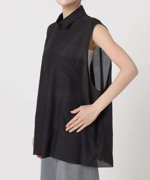 CITYSHOP（シティーショップ）の「OPPOSITE SHIRT VEST：シャツ（シャツ/ブラウス・レディース・ブラック/ホワイト・FREE）」の17枚目の写真