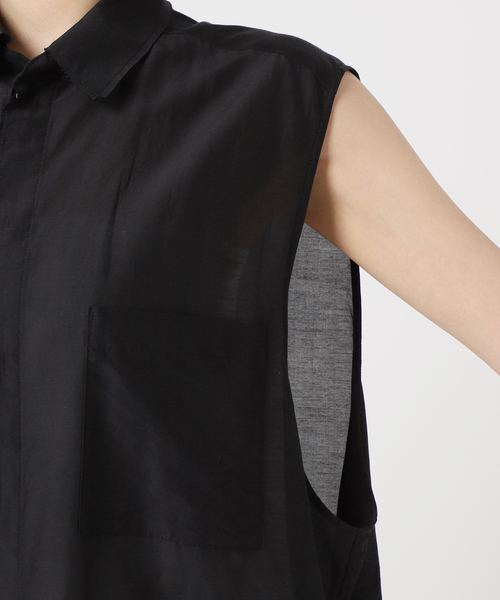 CITYSHOP（シティーショップ）の「OPPOSITE SHIRT VEST：シャツ（シャツ/ブラウス・レディース・ブラック/ホワイト・FREE）」の18枚目の写真