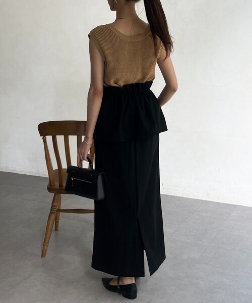 Chez toi（シェトワ）の「3WAYナロースカート（スカート・レディース・グレイッシュベージュ/キャメル/ブラック・FREE）」の5枚目の写真