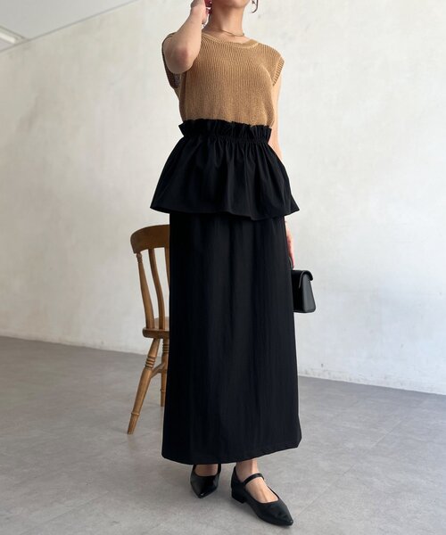 Chez toi（シェトワ）の「3WAYナロースカート（スカート・レディース・グレイッシュベージュ/キャメル/ブラック・FREE）」の9枚目の写真