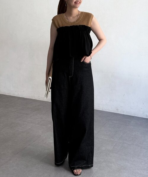 Chez toi（シェトワ）の「3WAYナロースカート（スカート・レディース・グレイッシュベージュ/キャメル/ブラック・FREE）」の12枚目の写真