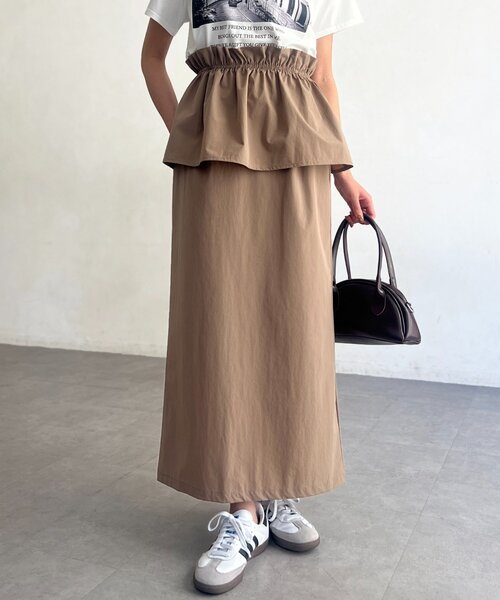 Chez toi（シェトワ）の「3WAYナロースカート（スカート・レディース・グレイッシュベージュ/キャメル/ブラック・FREE）」の16枚目の写真