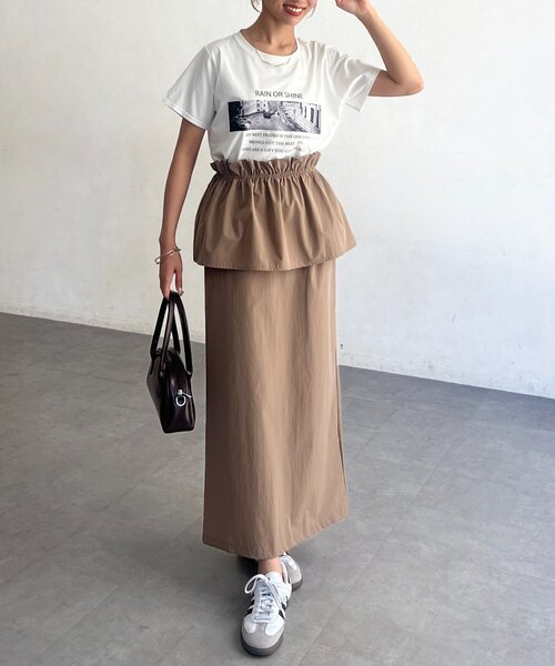 Chez toi（シェトワ）の「3WAYナロースカート（スカート・レディース・グレイッシュベージュ/キャメル/ブラック・FREE）」の19枚目の写真