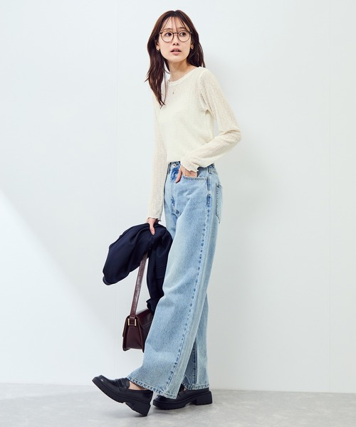 ROPE' PICNIC（ロペピクニック）の「レースカットソートップス（Tシャツ/カットソー・レディース・ブラック/オフホワイト・FREE）」の22枚目の写真