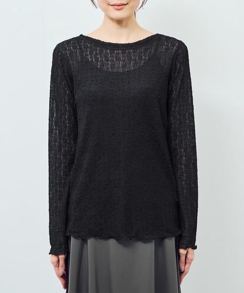 ROPE' PICNIC（ロペピクニック）の「レースカットソートップス（Tシャツ/カットソー・レディース・ブラック/オフホワイト・FREE）」の15枚目の写真