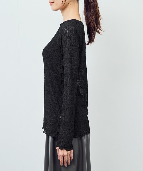 ROPE' PICNIC（ロペピクニック）の「レースカットソートップス（Tシャツ/カットソー・レディース・ブラック/オフホワイト・FREE）」の16枚目の写真