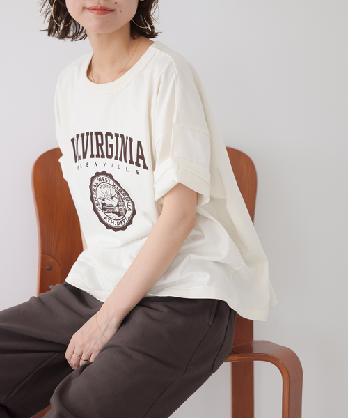 JOURNAL STANDARD relume(ジャーナルスタンダード レリューム)の「ヴィンテージフロッキーロゴTEE(Tシャツ/カットソー・レディース・アイボリー/ブラック系その他/ブラウン・FREE)」の11枚目の写真