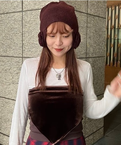 別注】Casselini / フラワー ニット帽（ニットキャップ/ビーニー