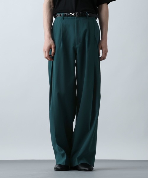 HARE(ハレ)の「【SET UP対応】クリスプディープタックワイドパンツ(HARE)(スラックス・メンズ・ブラック/グレー/グリーン/ブラウン系その他・SMALL/MEDIUM/LARGE)」の4枚目の写真