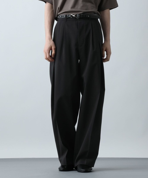 HARE(ハレ)の「【SET UP対応】クリスプディープタックワイドパンツ(HARE)(スラックス・メンズ・ブラック/グレー/グリーン/ブラウン系その他・SMALL/MEDIUM/LARGE)」の2枚目の写真