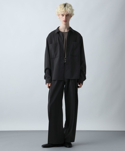 HARE(ハレ)の「【SET UP対応】クリスプディープタックワイドパンツ(HARE)(スラックス・メンズ・ブラック/グレー/グリーン/ブラウン系その他・SMALL/MEDIUM/LARGE)」の6枚目の写真