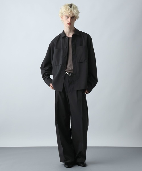 HARE(ハレ)の「【SET UP対応】クリスプディープタックワイドパンツ(HARE)(スラックス・メンズ・ブラック/グレー/グリーン/ブラウン系その他・SMALL/MEDIUM/LARGE)」の7枚目の写真