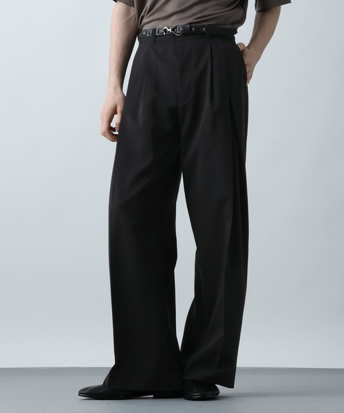 HARE(ハレ)の「【SET UP対応】クリスプディープタックワイドパンツ(HARE)(スラックス・メンズ・ブラック/グレー/グリーン/ブラウン系その他・SMALL/MEDIUM/LARGE)」の9枚目の写真