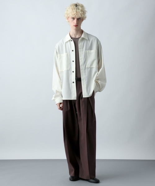 HARE(ハレ)の「【SET UP対応】クリスプディープタックワイドパンツ(HARE)(スラックス・メンズ・ブラック/グレー/グリーン/ブラウン系その他・SMALL/MEDIUM/LARGE)」の16枚目の写真