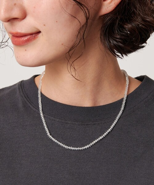 Causerie(コズリ)の「<Causerie>ストーン カット ショートネックレス(ネックレス・レディース・ホワイト/ライトピンク/ケリーグリーン・FREE)」の1枚目の写真